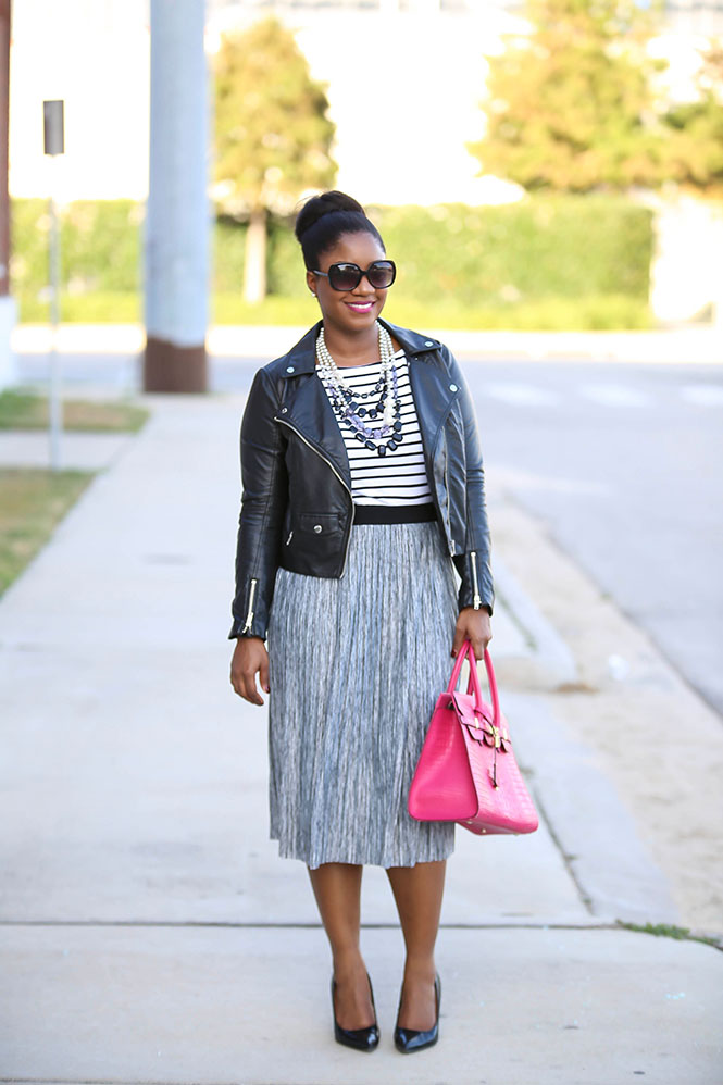 stripes-grey-skirt-moto-jacket-statement-necklace-2