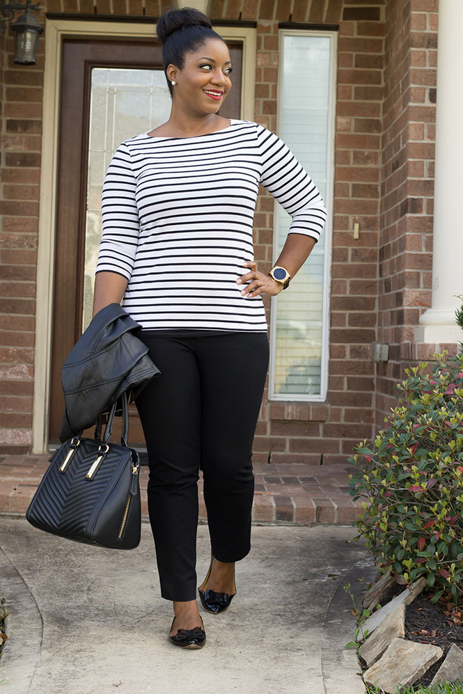 striped-top-black-pants-bow-flats-7