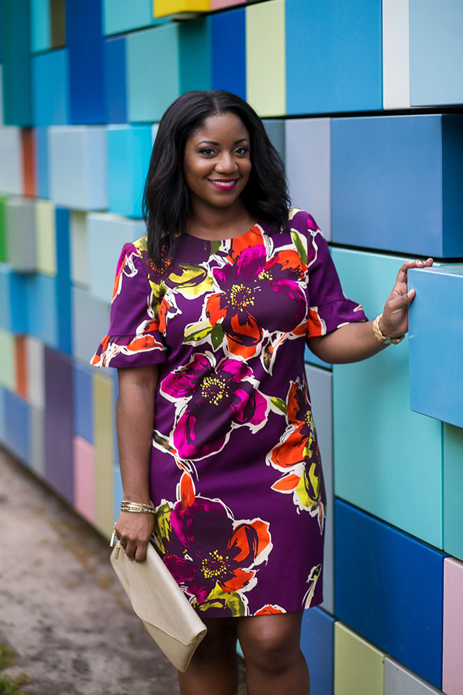purple-floral-dress-neon-pumps-5