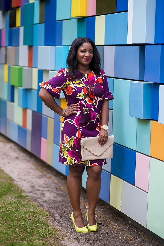 purple-floral-dress-neon-pumps-7