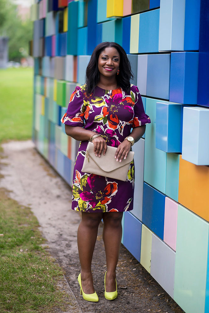purple-floral-dress-neon-pumps-9