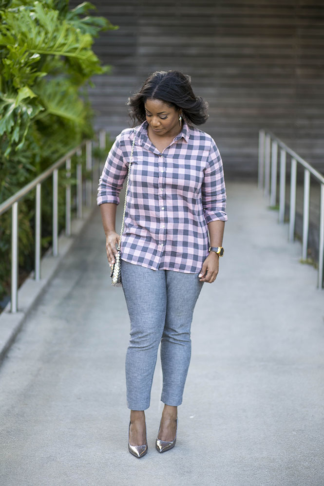pink-gingham-flannel-grey-pants-3