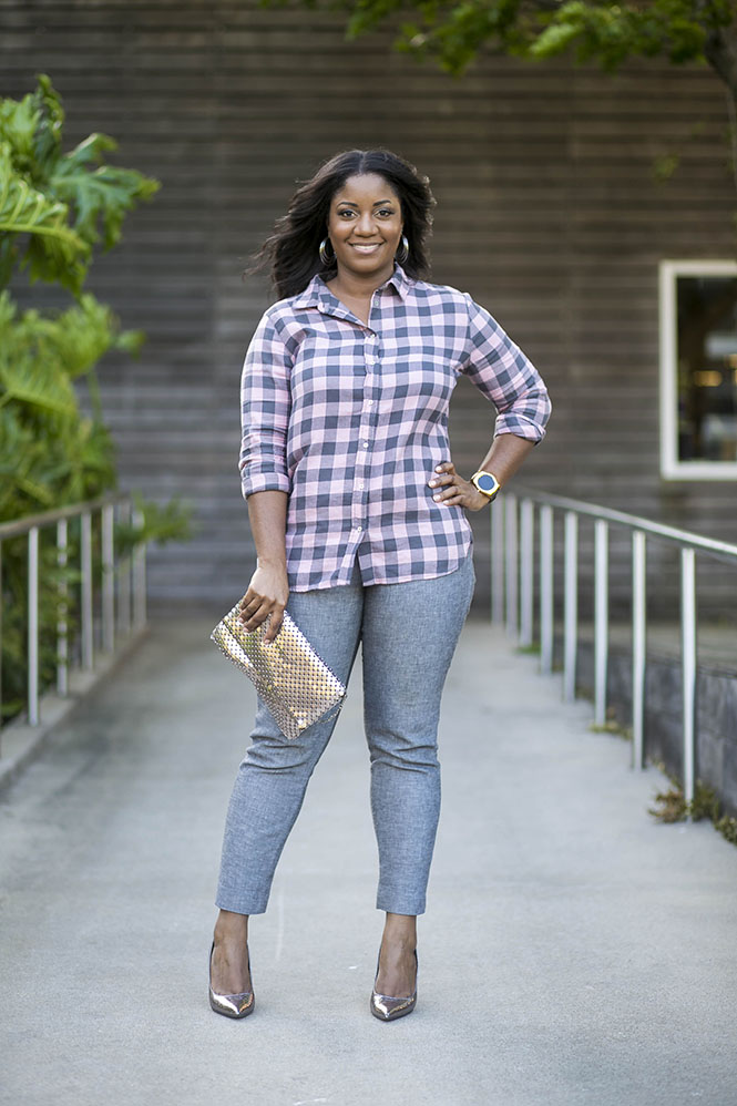 pink-gingham-flannel-grey-pants-5