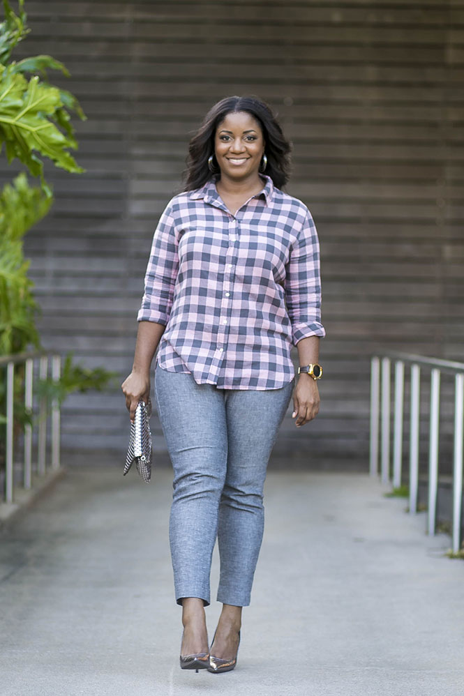 pink-gingham-flannel-grey-pants-9