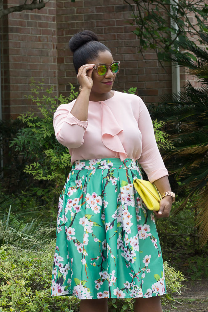pink-ruffle-top-green-floral-skirt-5