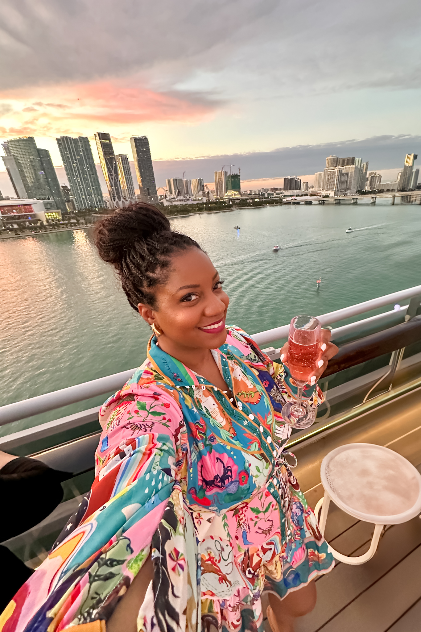 flowy tropical print dress perfect for a Caribbean cruise