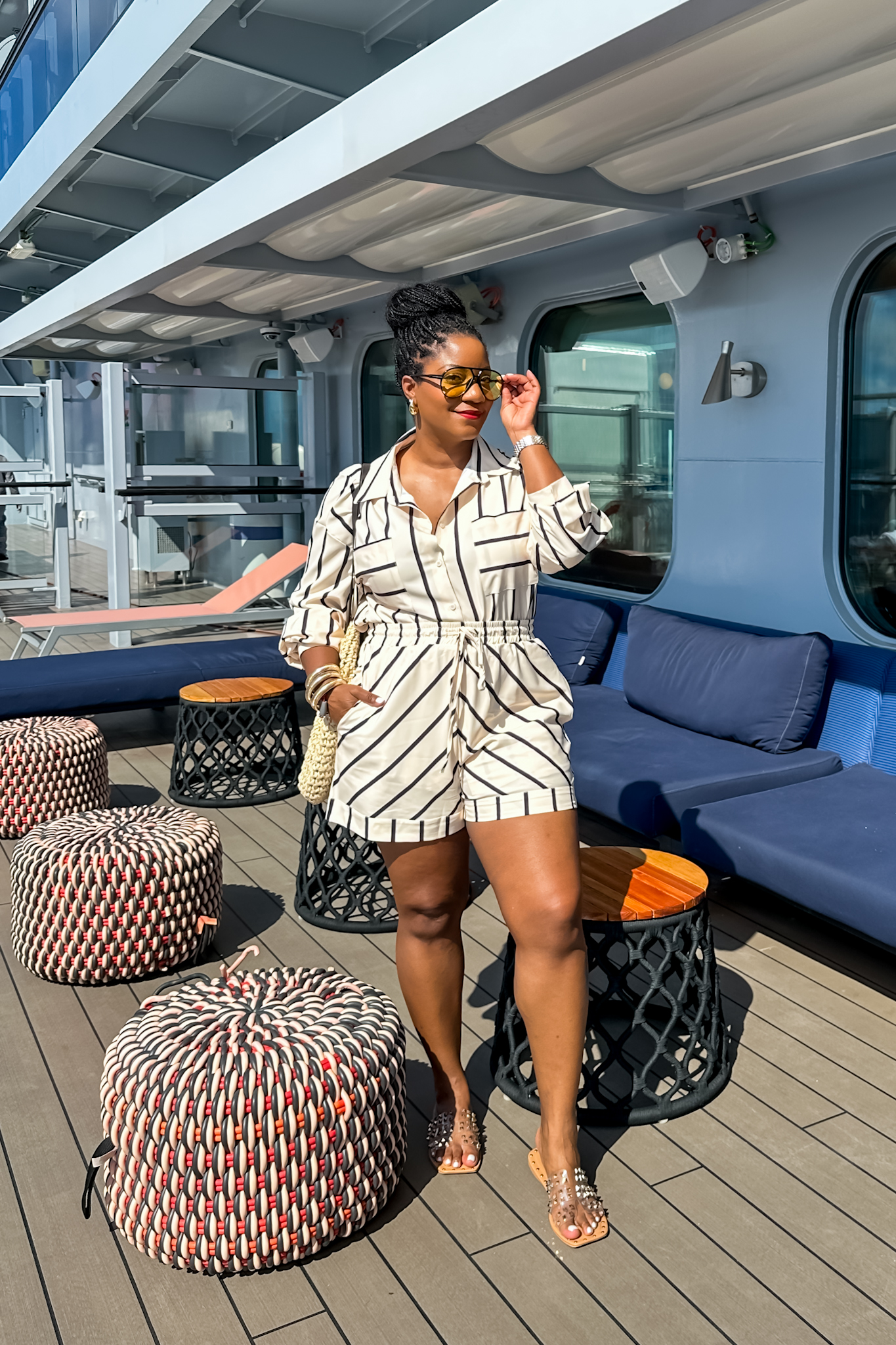 Lightweight striped two-piece set - perfect for a cruise vacation