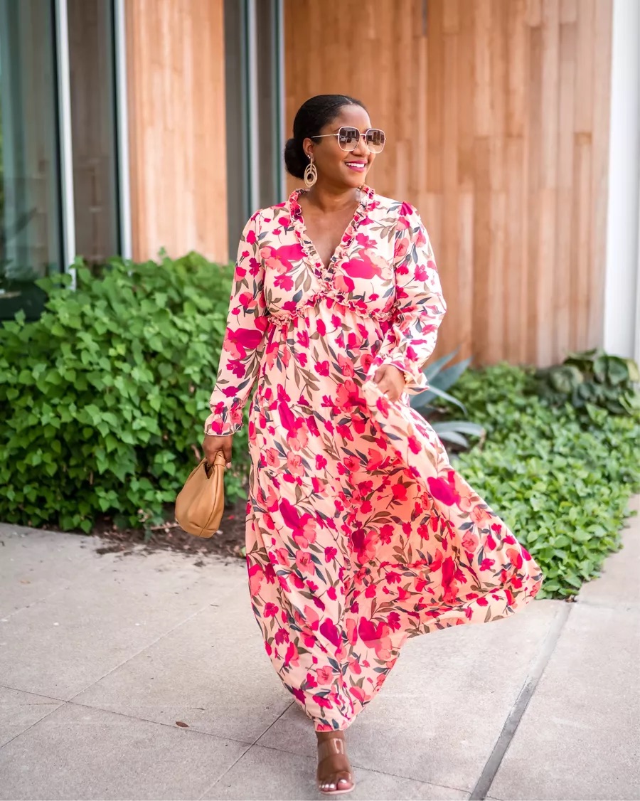 flowy floral spring maxi dress