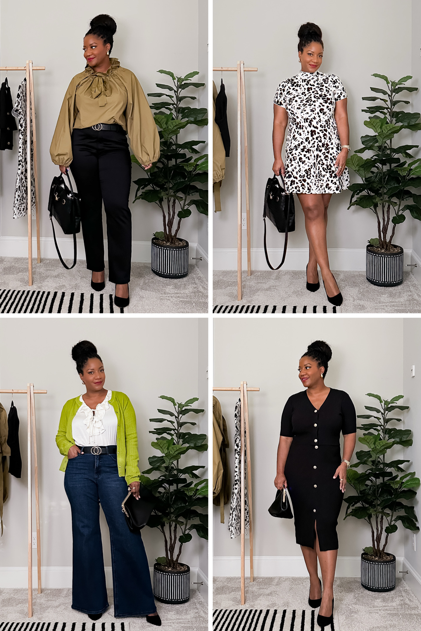 Style for Style Noire black pumps office outfits – four chic looks with shoe sizes 10–14